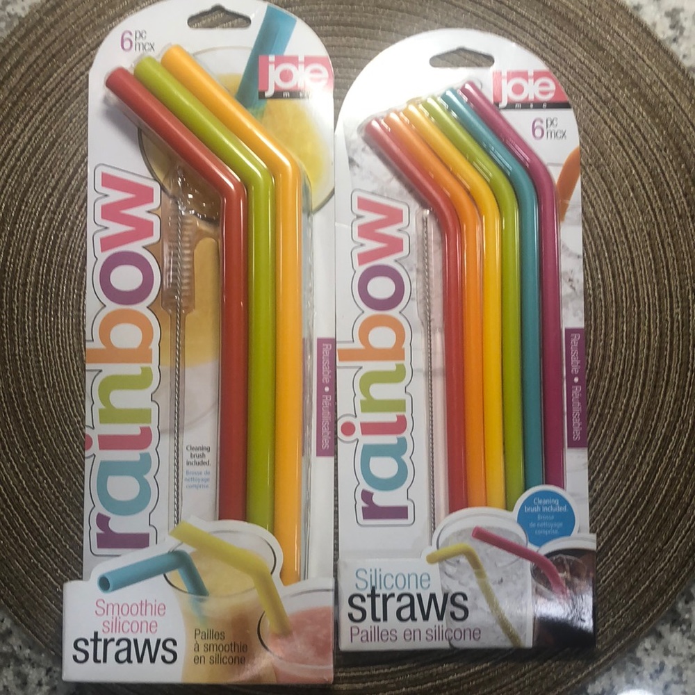 Joie Silicone Straws Rainbow 2 Packages